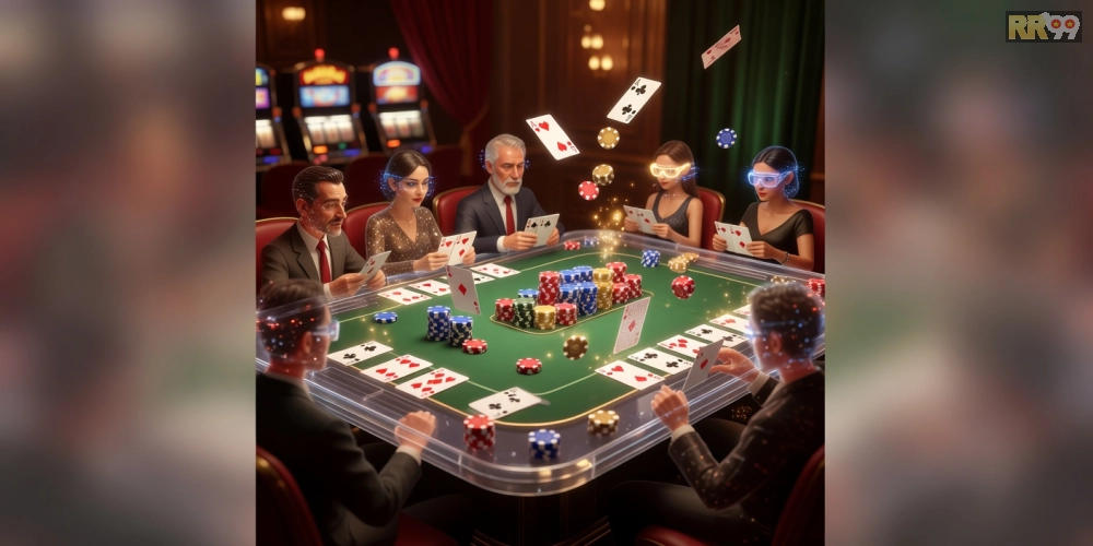 Giao diện chơi Poker Pro trên rr99 với các ván bài kịch tính